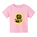 2021, Кобра Кай, Детская футболка, змея, король, нет милосердия, Страйк, для мальчиков и девочек, футболка для карате, Детская футболка для фитнеса, черная футболка Мамба, Шир