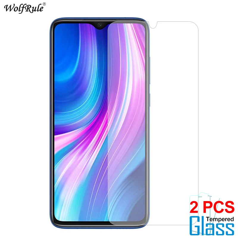 2 uds para vidrio Xiaomi Redmi Note 8 Pro Protector de pantalla de vidrio templado para Xiaomi Redmi Note 8 Pro pel&iacute;cula protectora del tel&eacute;fono de vidrio-0