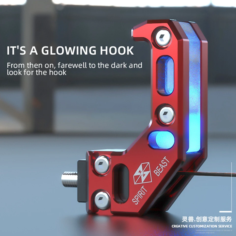 

Spirit Beast L7 Universal Motorcycle Hook With Light Modification Accessories Helmet Hook Aluminum Alloy CNC Hook Decoration