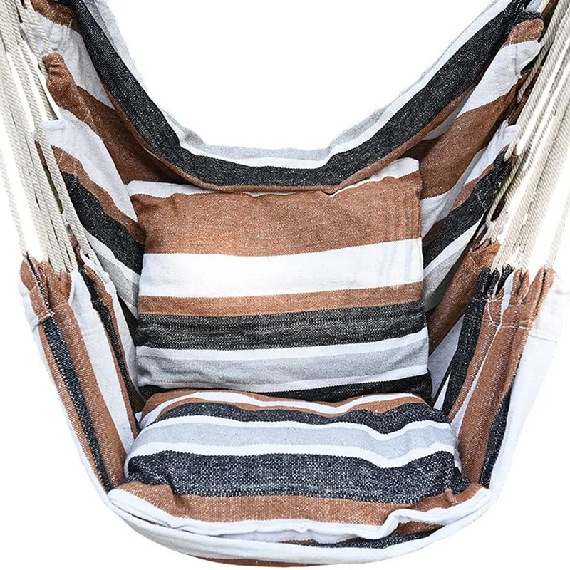 

Hammock Chair Hanging Rope Swing Seat for Indoor Outdoor, Cotton Weave Hammock Swing for Bedroom Patio Porch