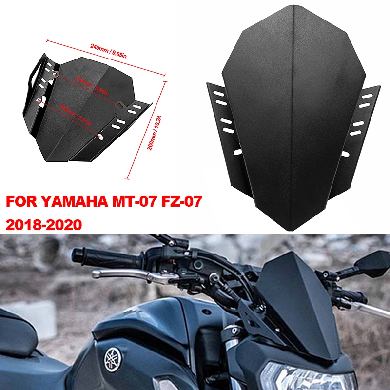 2020 Новый MT-07 FZ-07 2018-на станках с ЧПУ прочный лобовое стекло Ветер отражающая