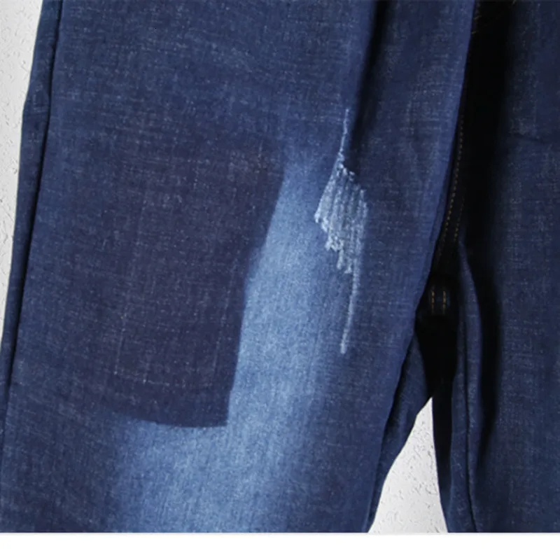 Мешковатые синие флисовые Джинсы женские теплые бархатные ковбойские штаны с