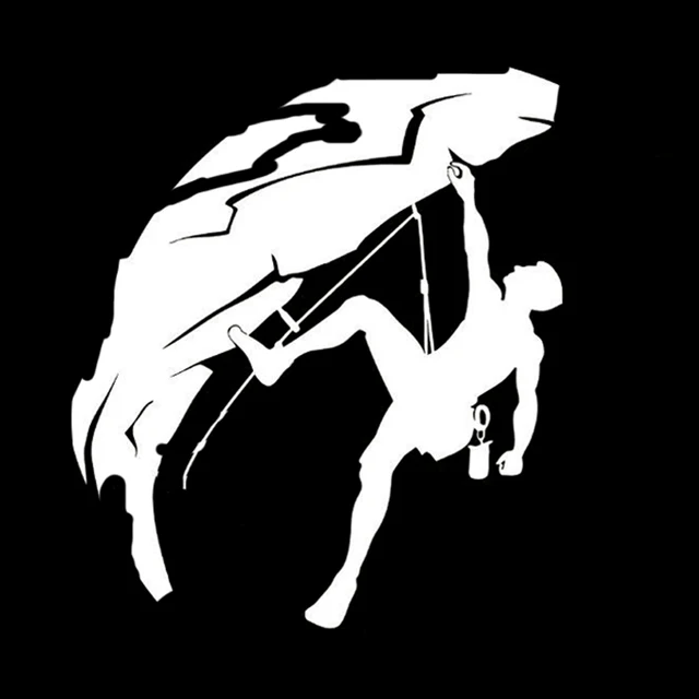 

13.6CM*15.5CM Fashion Rock Climbing Climber Vinyl Decal Car Sticker Black/Silver
