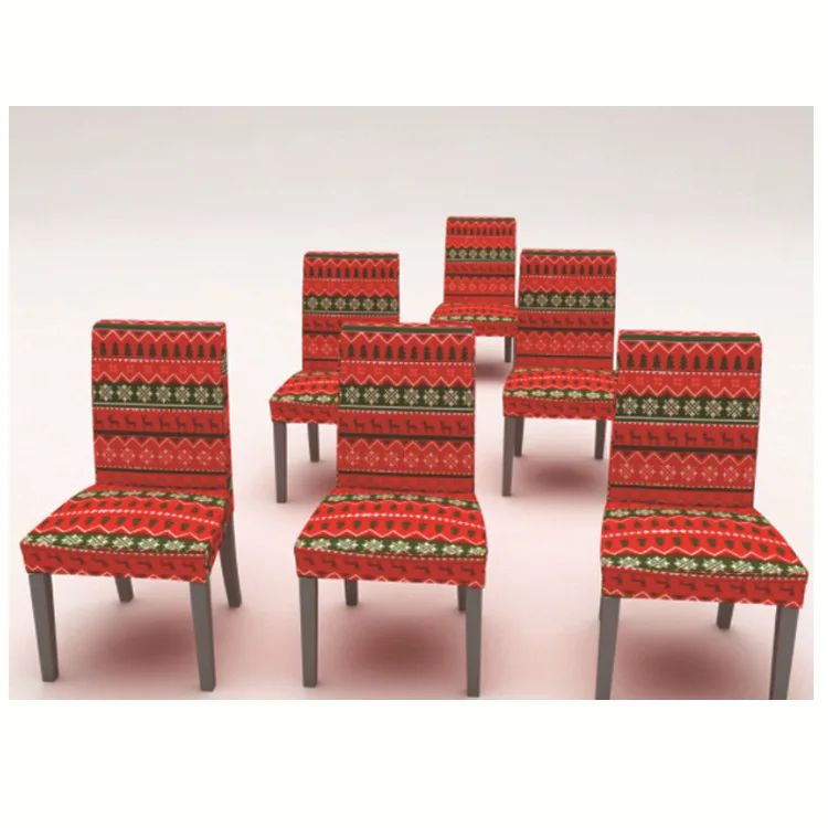 

Table-cloth New Red Christmas Table Cloth Stretch Dining Room Chair Cover