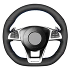 Черные сапоги из натуральной кожи чехол рулевого колеса автомобиля для Mercedes-Benz A45 AMG W205 C43 C63S AMG CLA45 CLS63 AMG GLC 43 63 AMG