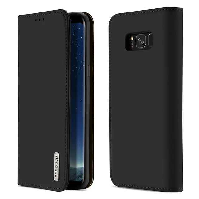 Чехол DUX DUCIS из натуральной кожи для samsung Galaxy S8, винтажный Магнитный Флип-кошелек, чехол для телефона samsung S8 Plus S8+ Coque - Цвет: Black