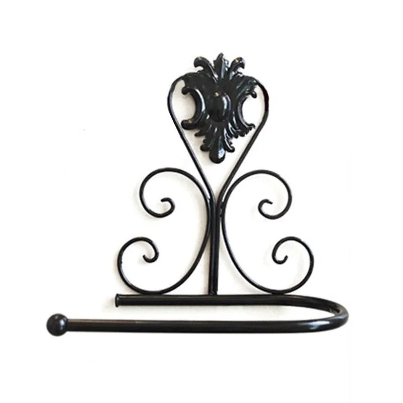 

Wrought Iron Bathroom Paper Storage Rack Retro Wall Hanging Paper Towel Shelf Metal Decor Stand Kitchen Tissue Holder