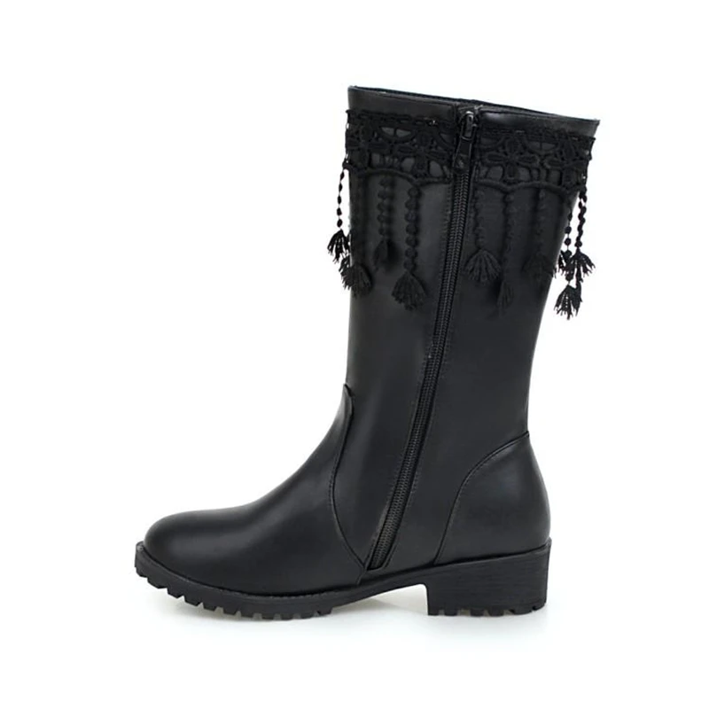 

Cresfimix Vrouwen Laarzen Women Cool High Quality White Pu Leather European Stylish Boots Female Casual Street Winter Boot B6618