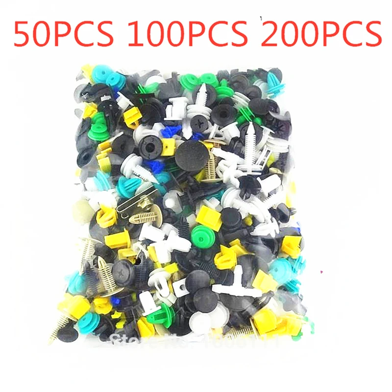 

200Pcs Random Mixing Universal Car Fender Plastic Clips Bumper Interior Decoration Auto Plastic Fastener