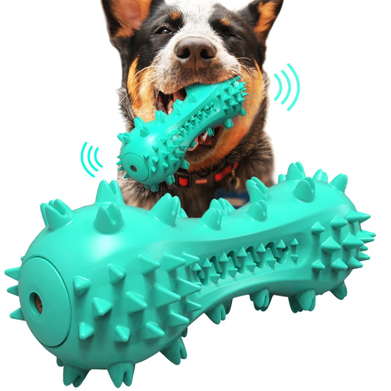 

Rubber Pet Dog Chew Toys Dog Toothbrush Squeaky Bone Toy Bite Resistant Natural Toy Bone Teeth Cleaning Dental Toys For Puppy