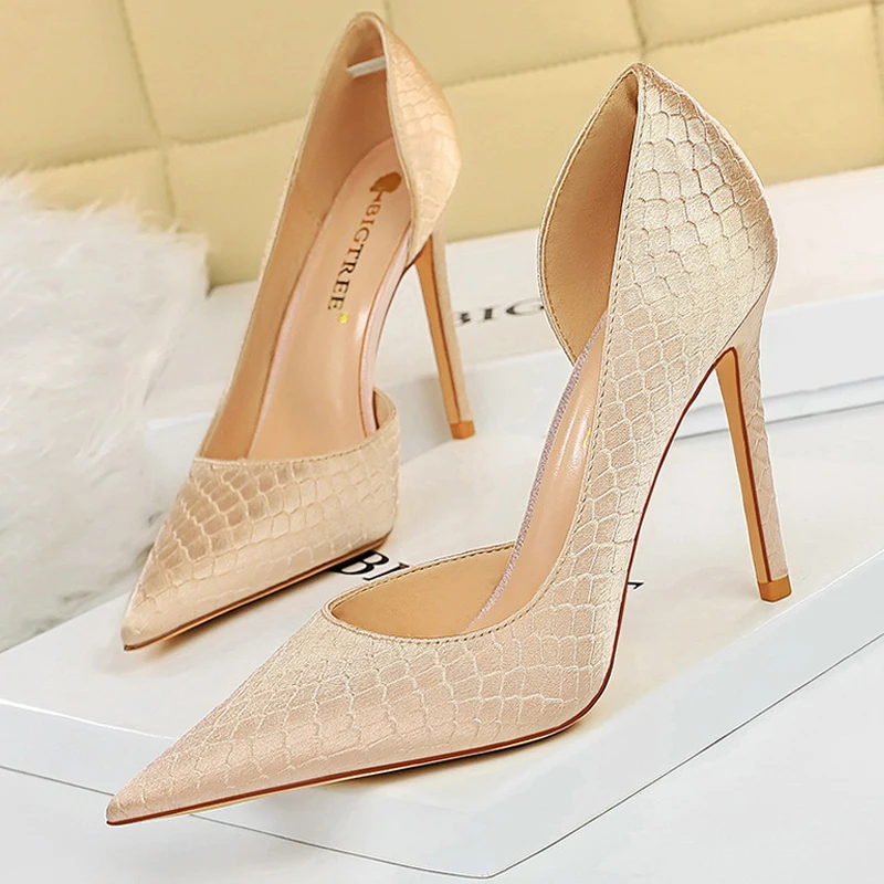 BIGTREE Shoes New Snake Pattern Women Pumps Sexy High Heels Party Stiletto Wedding Large Size Female | Обувь