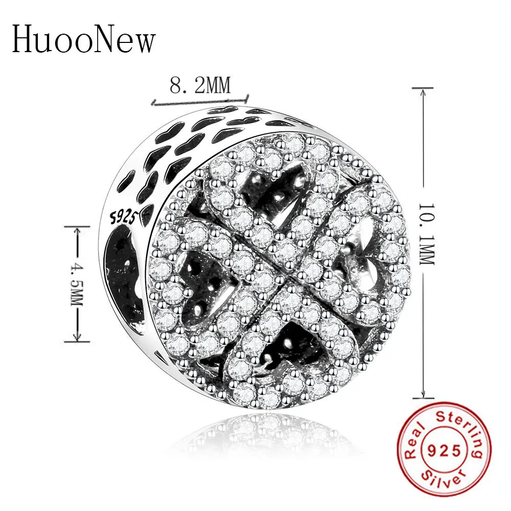 Бусины из чистого циркония с четырьмя сердцами 2018 весенние Оригинальные