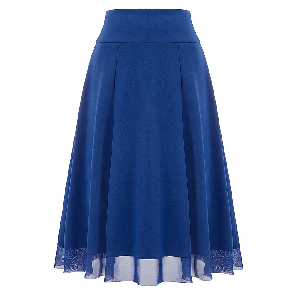 Прозрачная длинная юбка с сетчатым подолом трапециевидной формы в винтажном