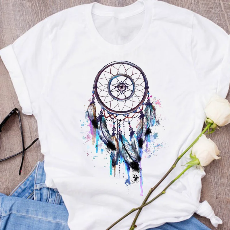 Женская милая одежда с графическим принтом и акварельным пером dream web 90s женские