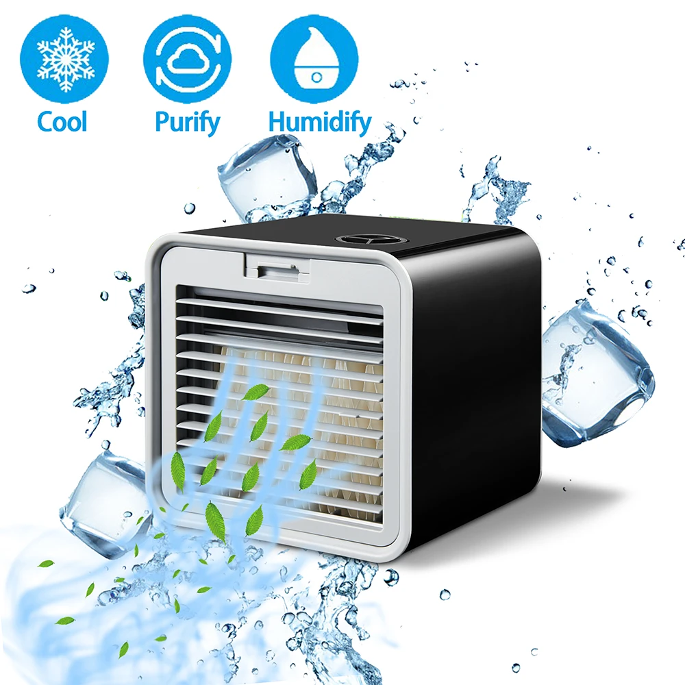 

Portable Mini Air Conditioner Fan Personal Space Air Cooler Purifier Humidifier USB Air Cooling Fan for Home Office Dropship