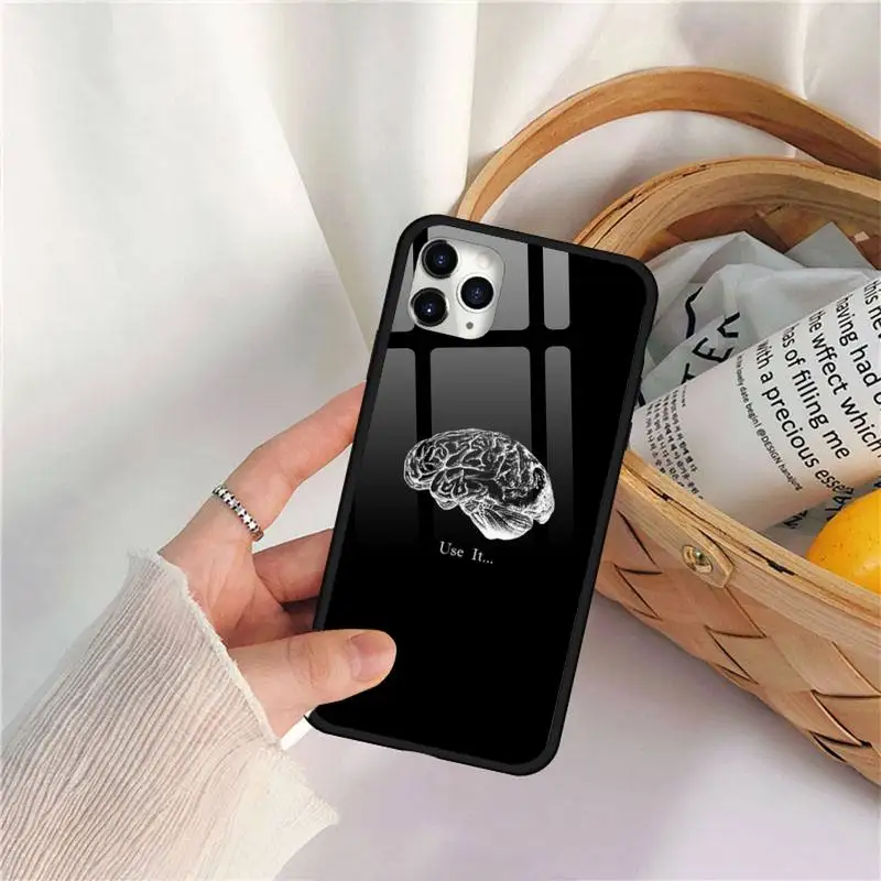 

Medical Human Organs Brain Phone Case Tempered glass For iphone 11 12 PRO MAX X XS XR 5C 6 6S 7 8 plus