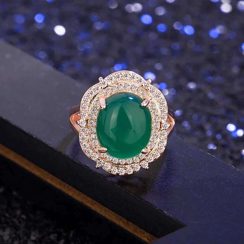 Кольцо из халцедона очаровательные ювелирные изделия Hetian нефритовый Агат