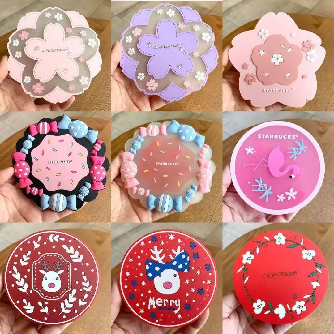 

Finger Ring Silicone Multi-Use Cartoon Sakura Circle Cup Mats,Insulated Flexible Durable Non Slip Hot Pads and Coasters Cup Mats