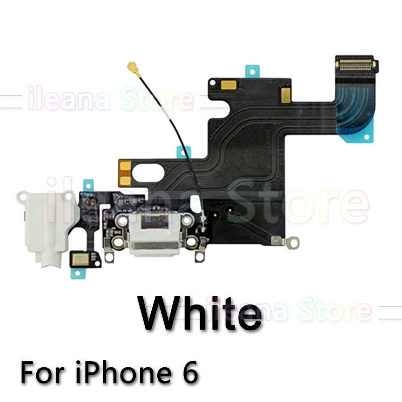 For iPhone 6 White OEM USB порт зарядное устройство док-станция гибкий кабель для iPhone 6 6s 7 8 Plus док-станция для зарядки с микрофоном Flex - Цвет: For iPhone 6 White