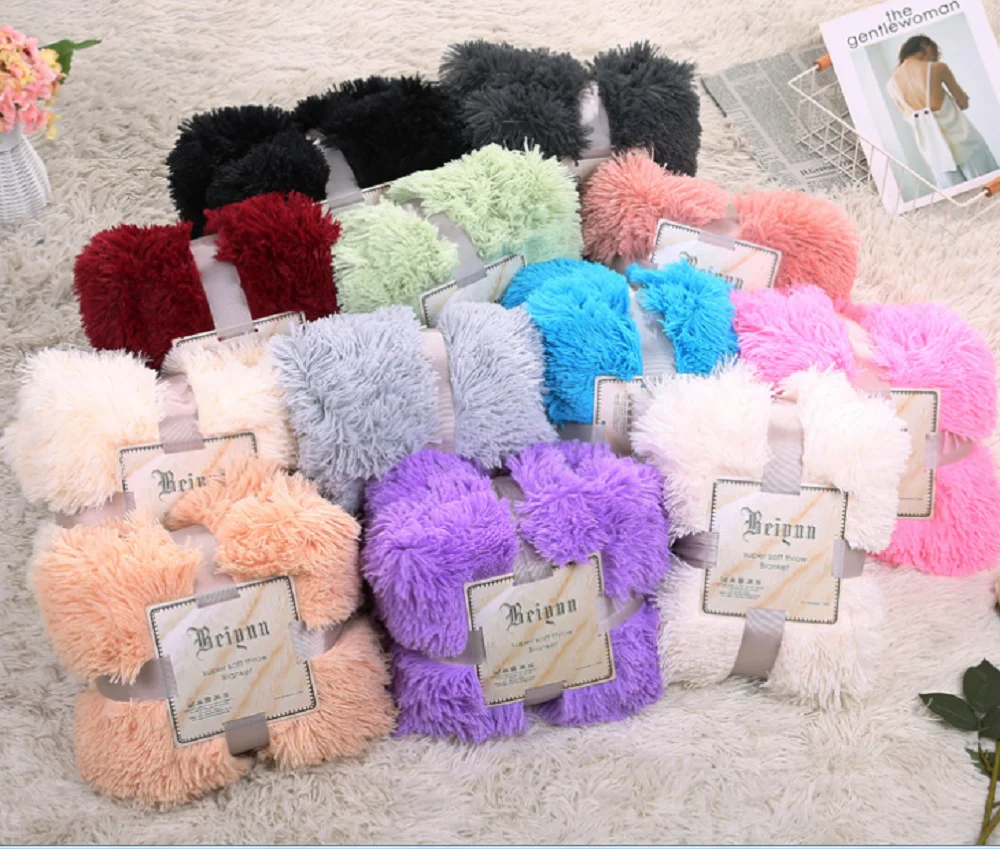 

Plush Faux Fur Blanket for Kids Girls Colorful Fuzzy Sherpa Bedding Sofa Cover Furry Warm Super Soft Cozy Couch Throw Blanket