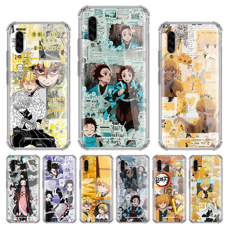 

Case For Samsung Galaxy A50 A70 A30 A40 A20 A10 A20e A20s A10s Capa Phone Cover Airbag Clear Soft Shell Anime Demon Slayer Back