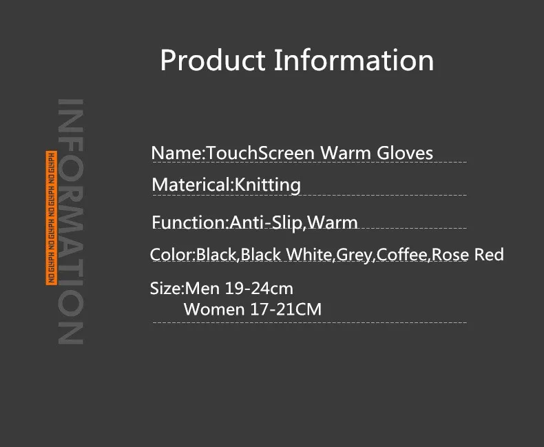 Fashion Touch Screen Gloves Men Women Winter Warm Knitting Mittens Anti Slip Thicken Full Finger Guantes