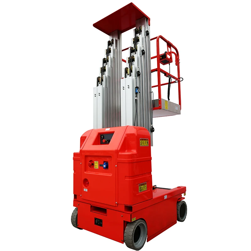 Самоходная двухколонная алюминиевая подъемная машина с рабочей платформой 7 5-9 м