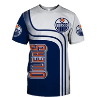 summer casual tops edmonton new mens fashion blue orange stitching white note print oilers t shirts quick drying sportswear