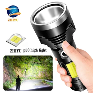 super powerful led flashlight xhp50cob tactical torch usb rechargeable linterna power bank ultra bright lantern camping free global shipping