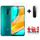Закаленное стекло 4 в 1 для Xiaomi Redmi 9 Prime HD, прозрачное, с полным приклеиванием, защита для объектива камеры Redmi 9
