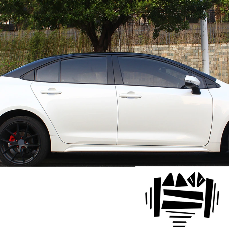 

16PCS black mirror Window Pillar Trim Sticker car Door B pillar decorative cover For Toyota Corolla 2019 2020 2021