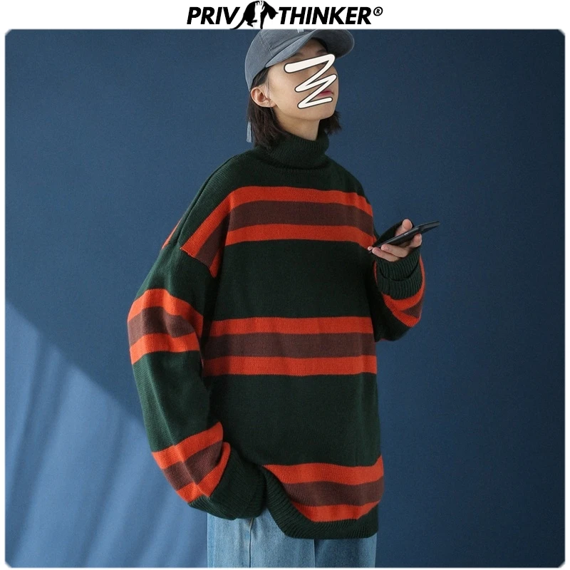 Privathinker женские полосатые пуловеры на осень и зиму свитер с высоким воротом