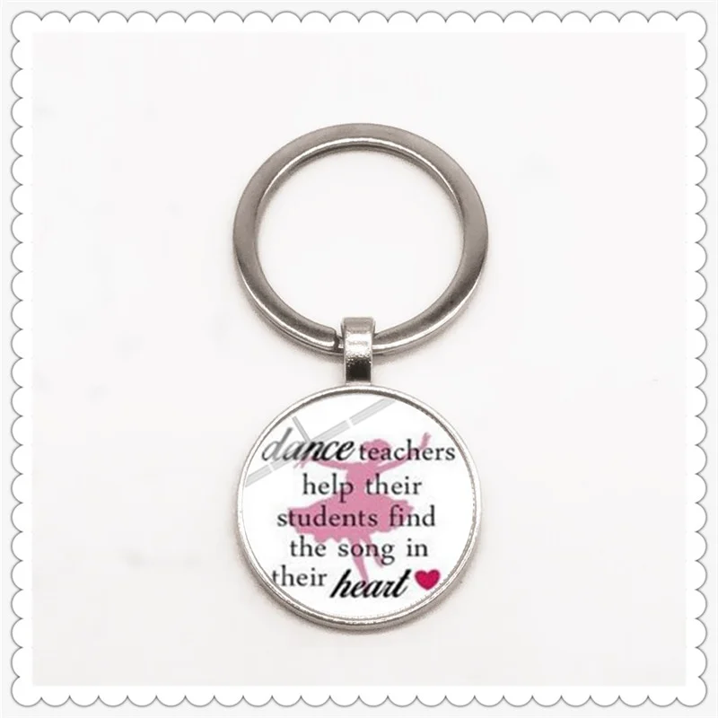 

2020 New Teacher's Day Gift Photo Keychain Happy Teacher's Day Simple Quotes Metal Keychain Quality Jewelry