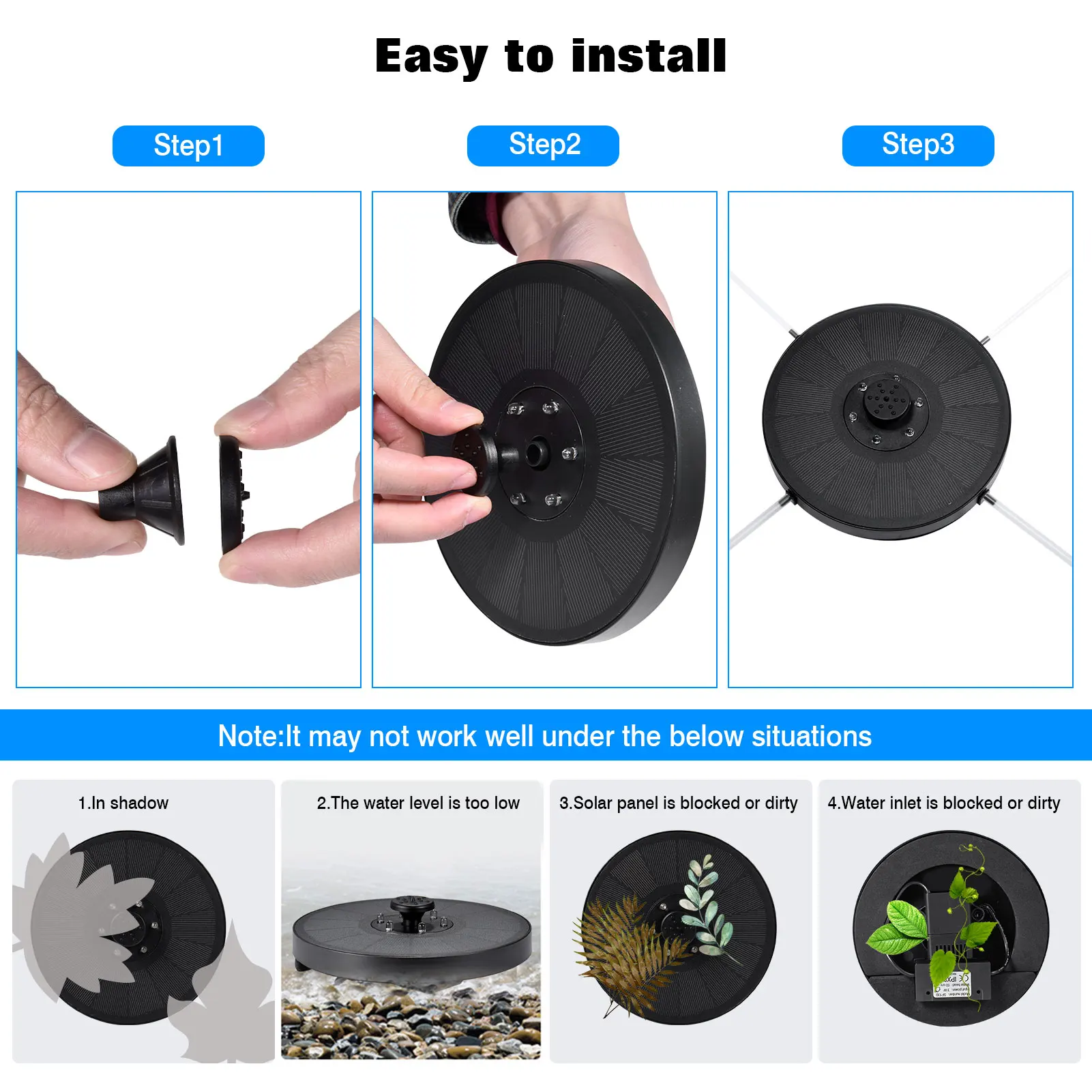 

7V/3W Solar Fontein Pomp Kleurrijke Led-verlichting Drijvende Tuin Fontein Pomp Zwembaden Vijver Gazon decor