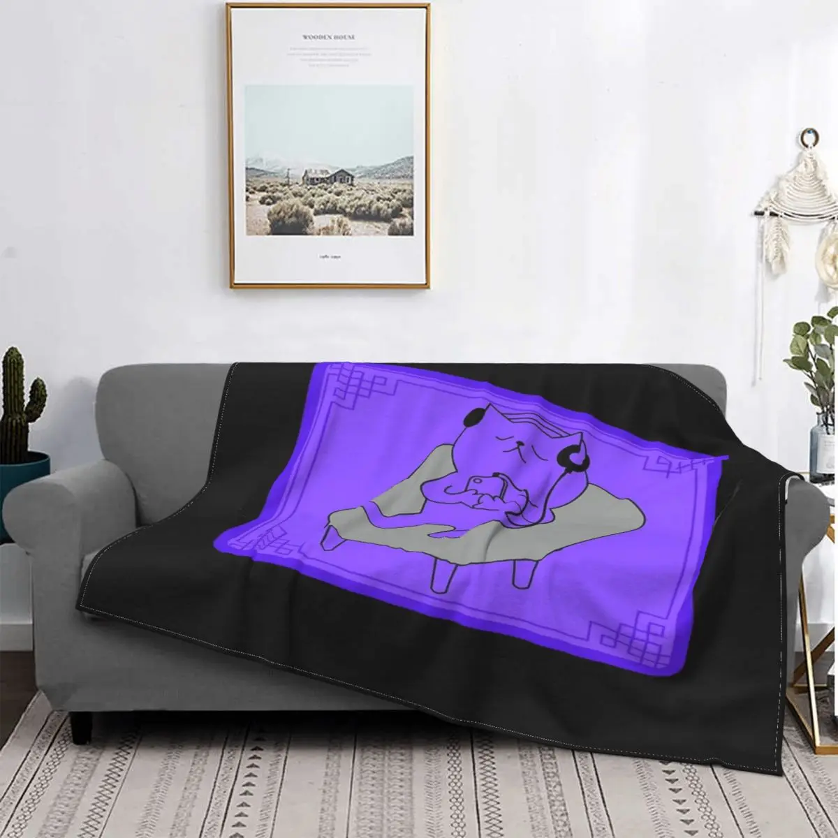 

Manta de música de gatito, colcha de cama a cuadros, manta Kawaii de muselina a cuadros, colchas de verano