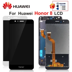 5 2 for huawei honor 8 lcd display touch screen digitizer with frame for huawei frd l19 frd l09 frd l14 replacement parts free global shipping