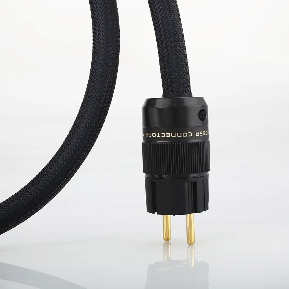 Cable de alimentación de CA para audiófilo, dispositivo HIFI de alta calidad, color negro puro, plateado, P110