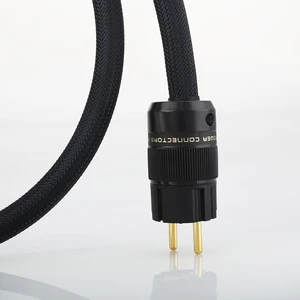 high quality audiocrast p110 silver plated audiophile ac power cable pure black power cord cable hifi hi end schuko us free global shipping