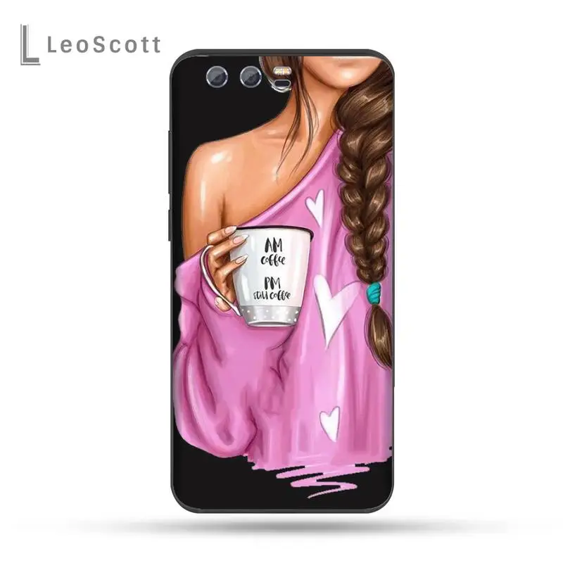 

Fashion High heels Girl Flower Phone Case For Huawei Honor view 7a5.45inch 7c5.7inch 8x 8a 8c 9 9x 10 20 10i 20i lite pro