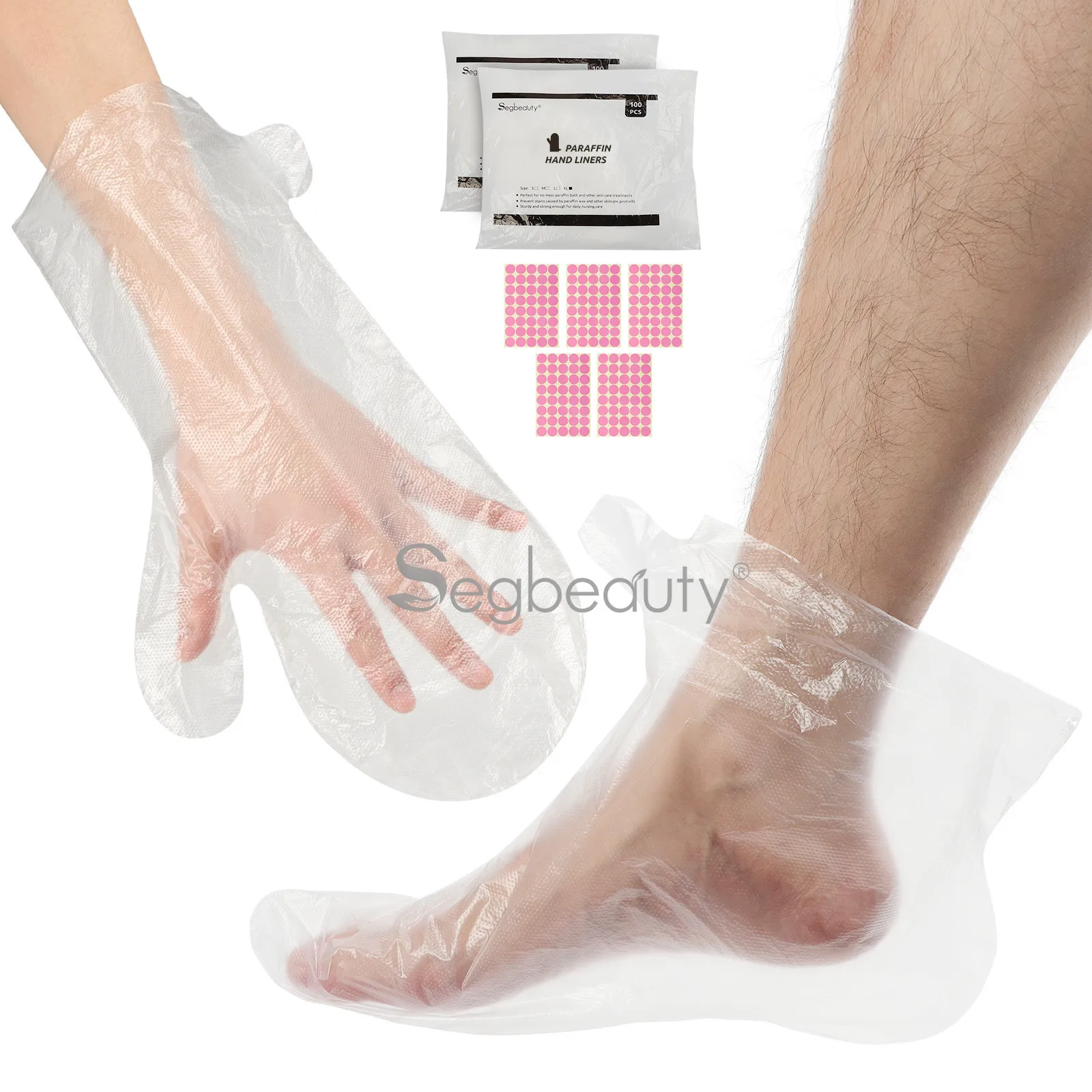 

Segbeauty 200 Counts Extra Large XL Paraffin Wax Liners for Hand Feet Plastic Wax Booties Bags for Therabath Wax Treatment