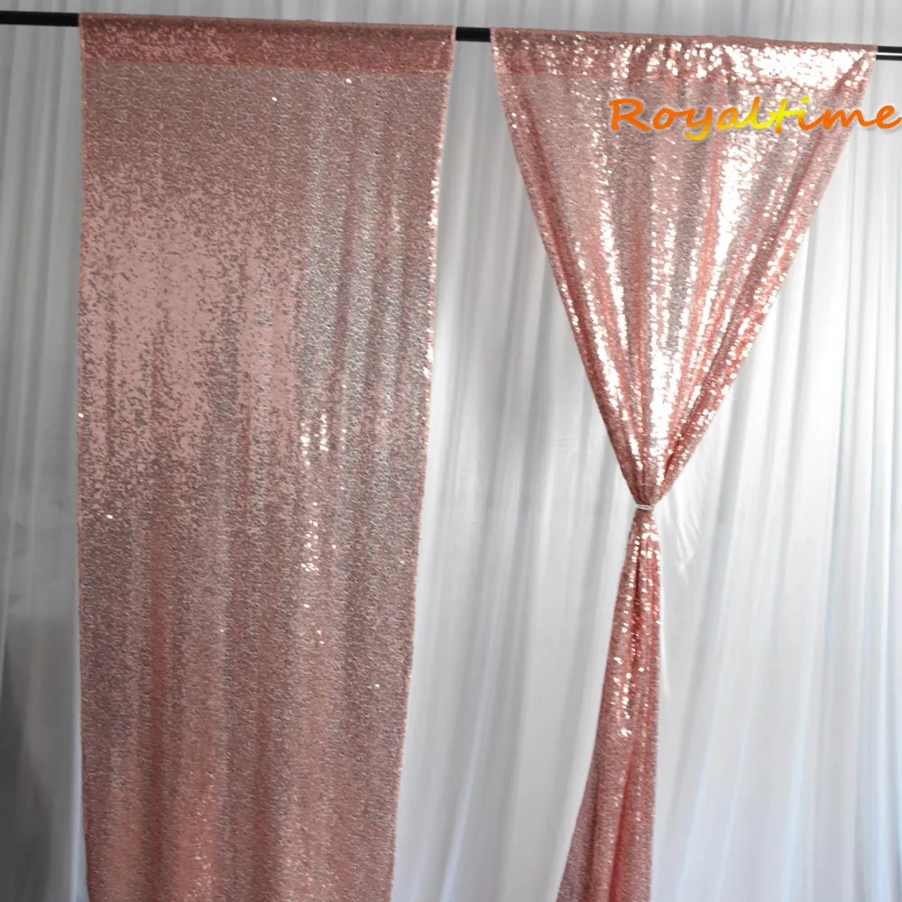 Royaltime 2 шт. 2x8 футов Розовое Золото Блестящий Фон занавеска Свадебная фотобудка