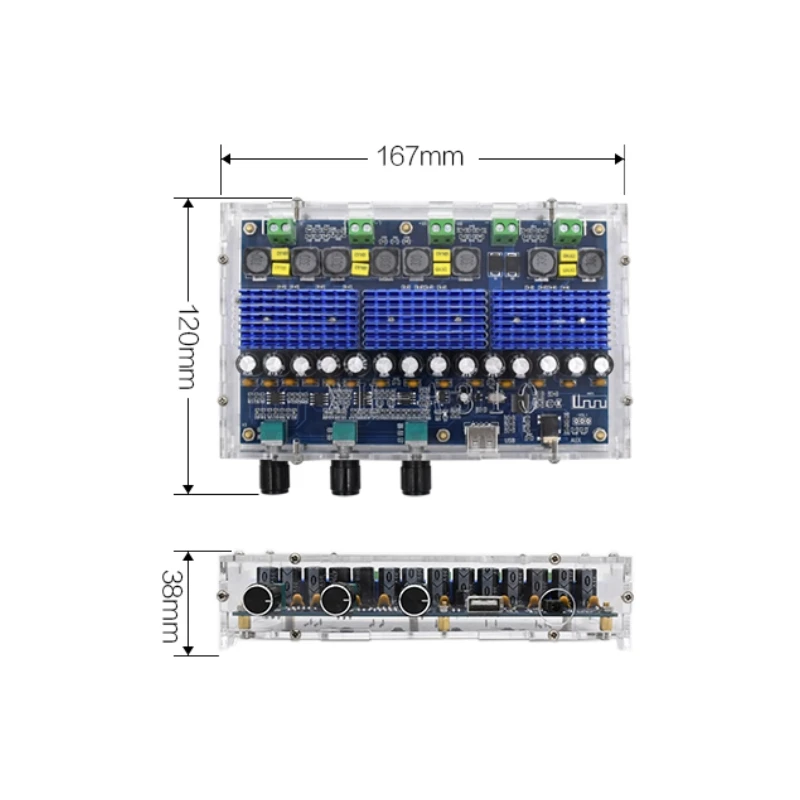 XH A310 Bluetooth 5 0 TPA3116D2 цифровой усилитель мощности доска 4 канальный 50Wx2 + 100Wx2 двойной
