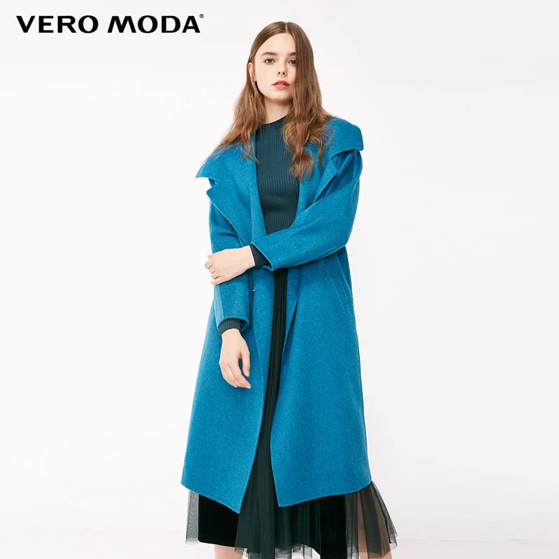 Vero Moda женское офисное пальто из чистой шерсти с нагрудным карманом на пуговицах | 318327556 - Цвет: Deep ocean green