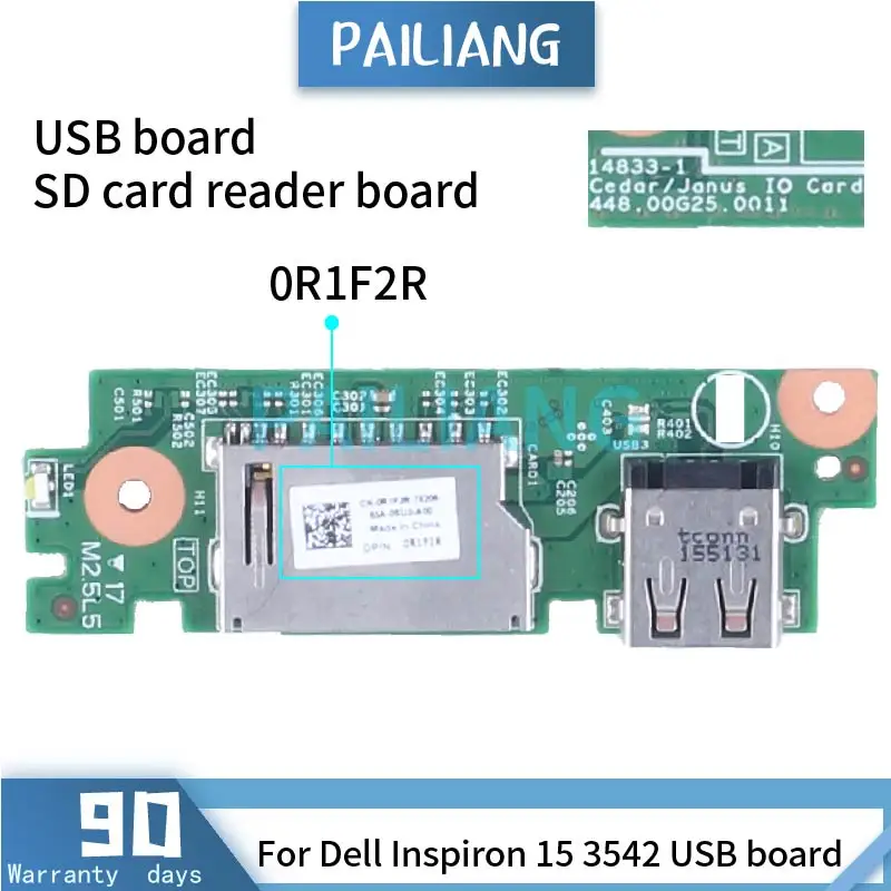 USB-плата 14833-1 для ноутбука Dell Inspiron 15 3542, устройство для чтения SD-карт