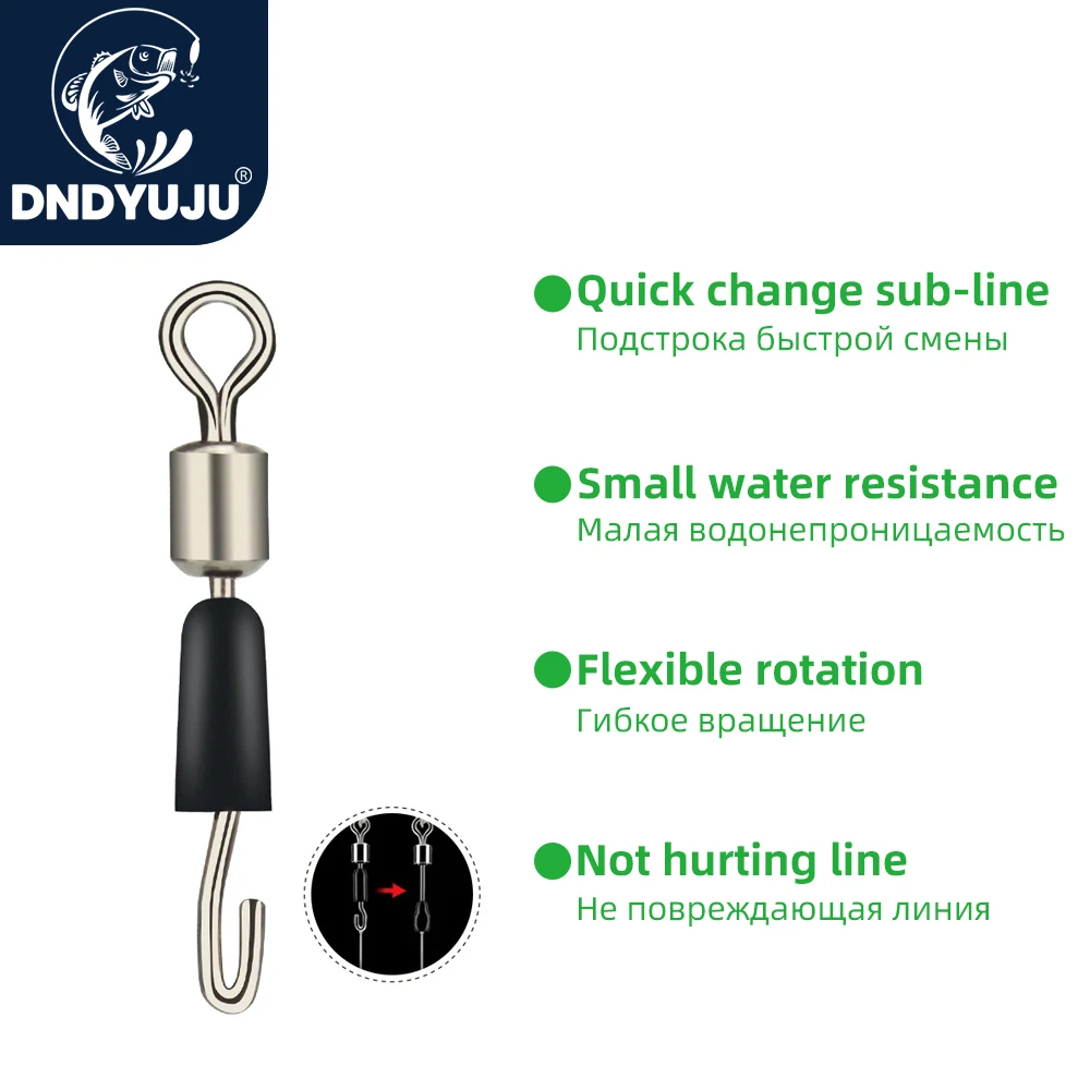 

DNDYUJU 100pcs Bearing Swivel Fast Fishing Connector Solid Rings Rolling Fishing Hook Line Quick Link Carp Fishing Accessories