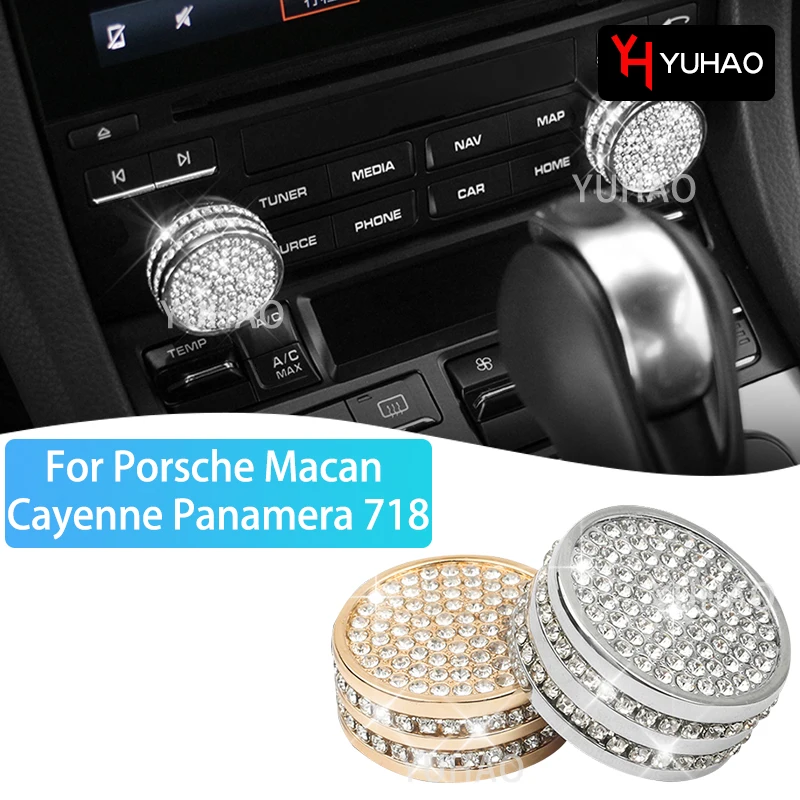 

Car Air Conditioner Knob Sound Ring Decoration Sticker For Porsche Macan Cayenne Panamera 718 Automotive Interior Accessories