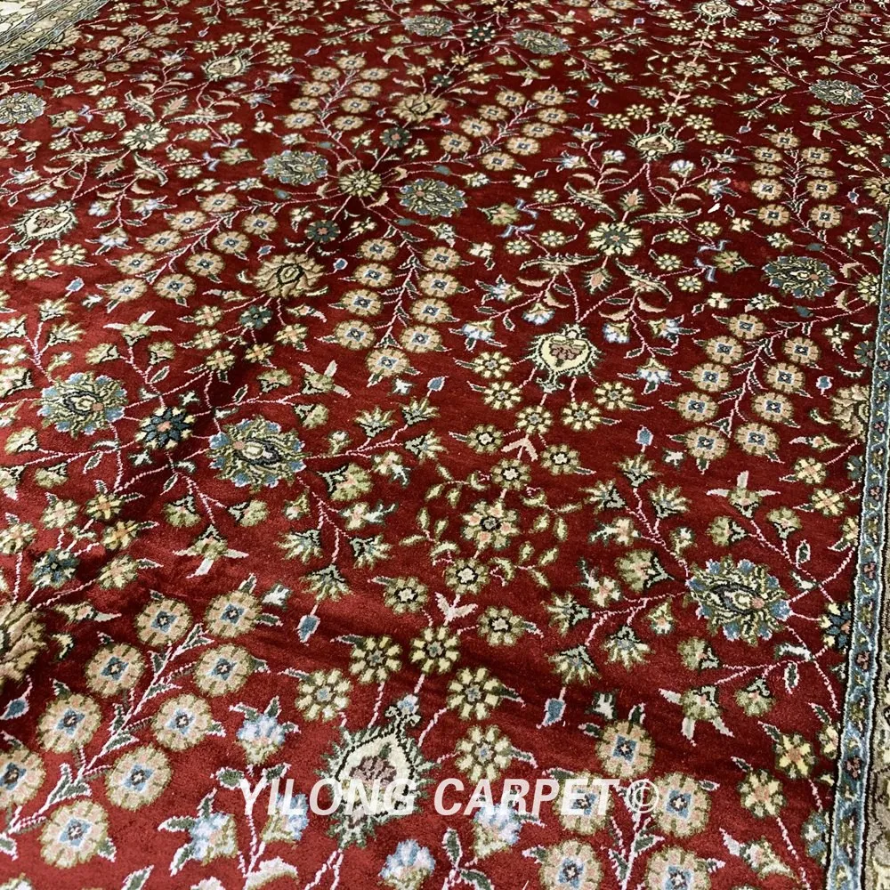 Yilong 5 'x 8' красный купол классический Ковры Ручной Вязки qum Шелковый персидский