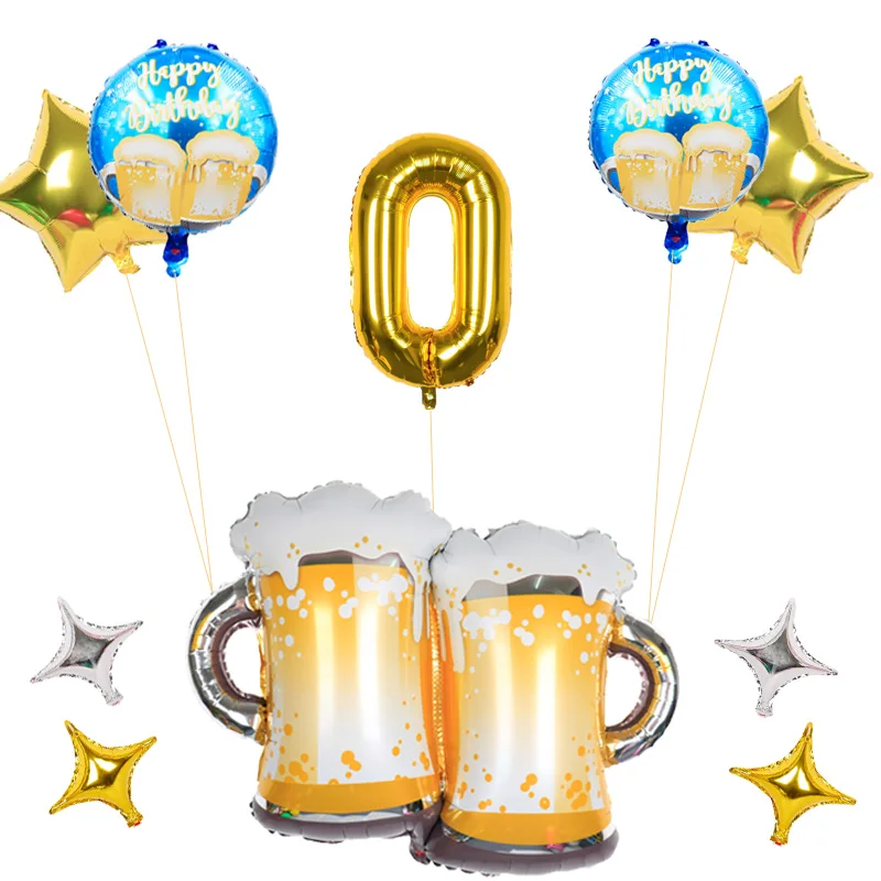 Большой Золотой Гелиевый шар в виде пивной чашки 1 комплект украшения для