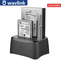 Док-станция Wavlink для жестких дисков SATA, USB 3,0, корпус для жестких дисков 2,5/3,5 дюйма, HDD SSD, Dual Bay SATA to USB3.0, чехол-бокс