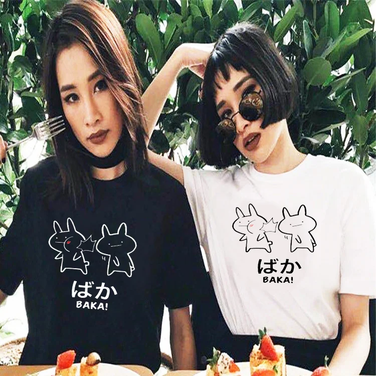 Модная футболка Baka Rabbit slap Япония Забавные топы аниме мужские и женские хлопковые
